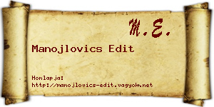 Manojlovics Edit névjegykártya